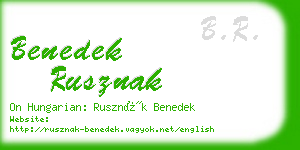 benedek rusznak business card